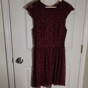 Talula Burgundy Lace Mini Dress